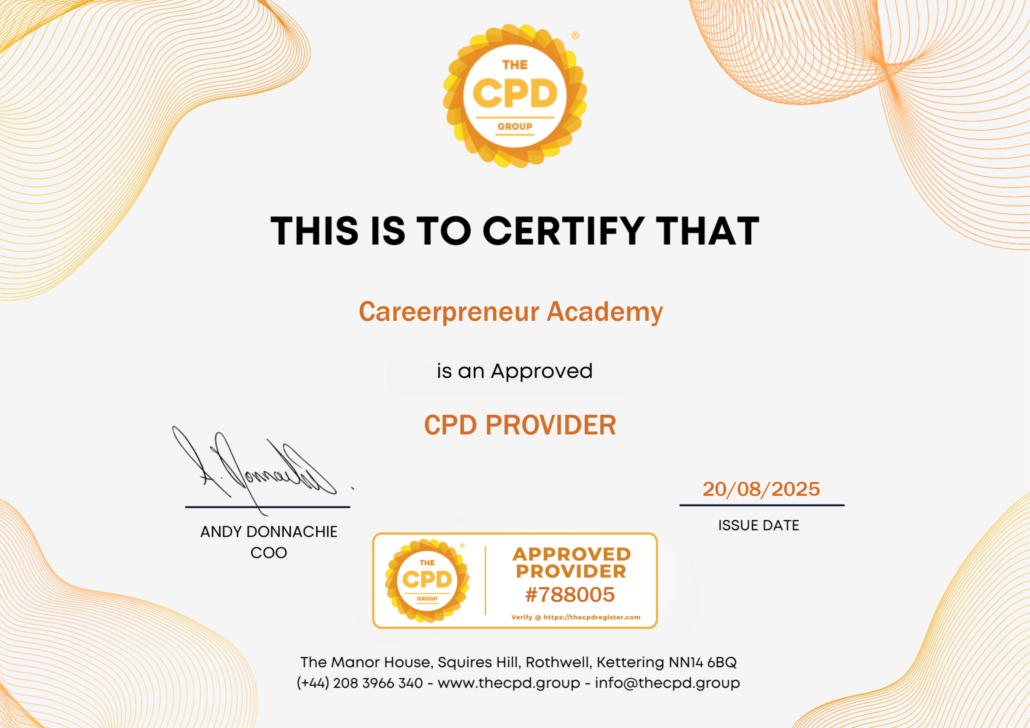 تأییدیه رسمی CPD برای آکادمی Careerpreneur