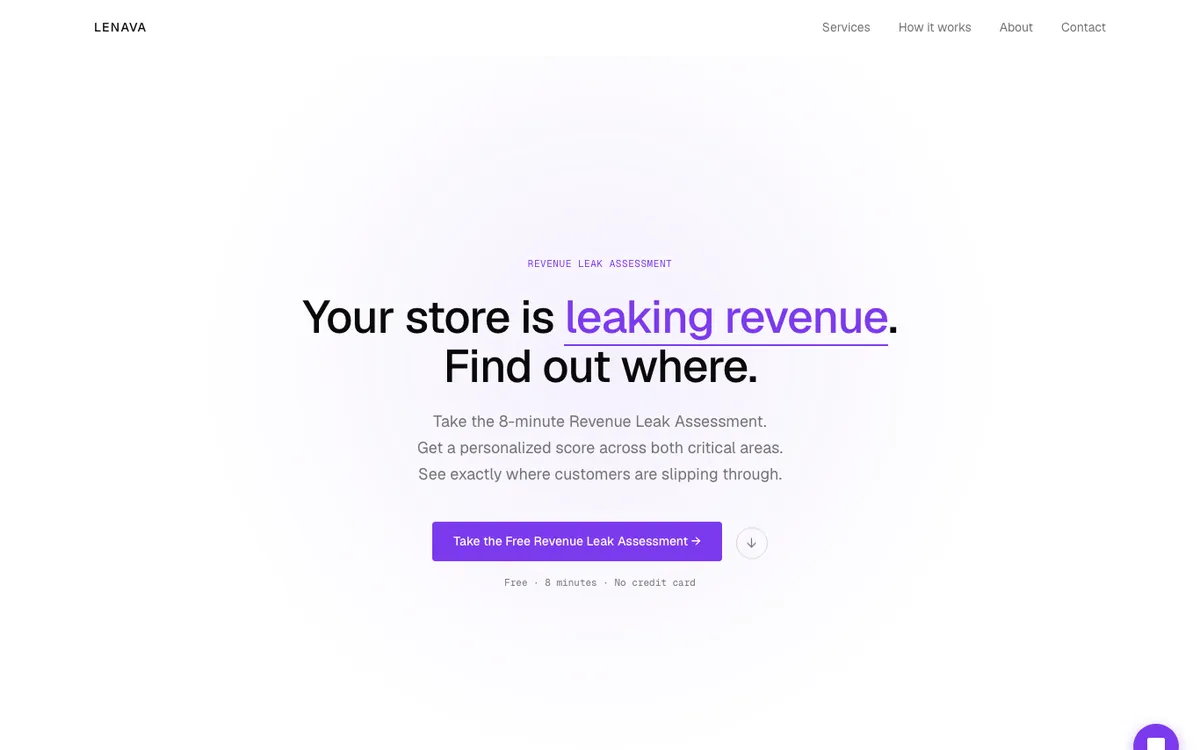 نمای صفحه اصلی وبسایت Lenava